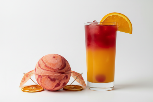 add a cocktail sex on the beach next to it and make the bomb smaller